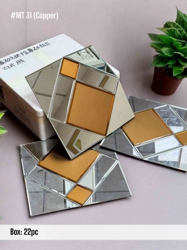 GLASS MOSAIC TILES WITH GLASS