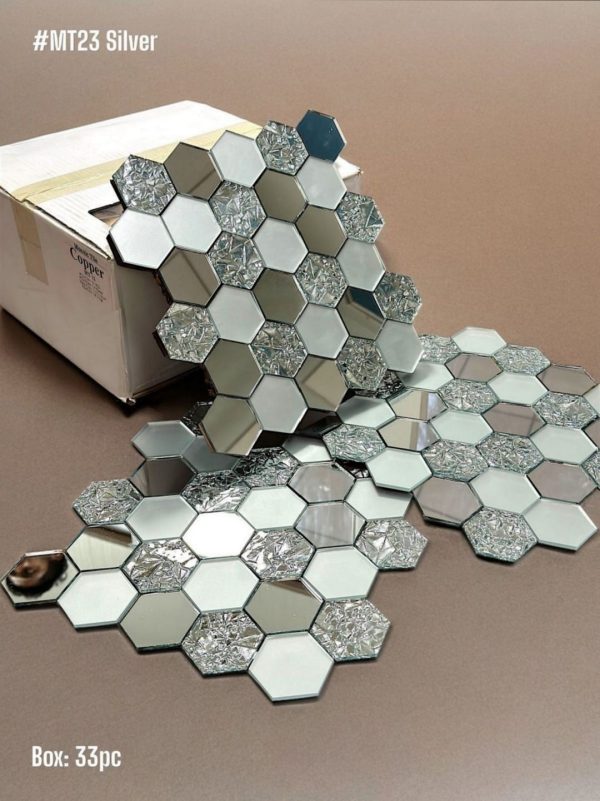 GLASS MOSAIC TILES WITH GLASS