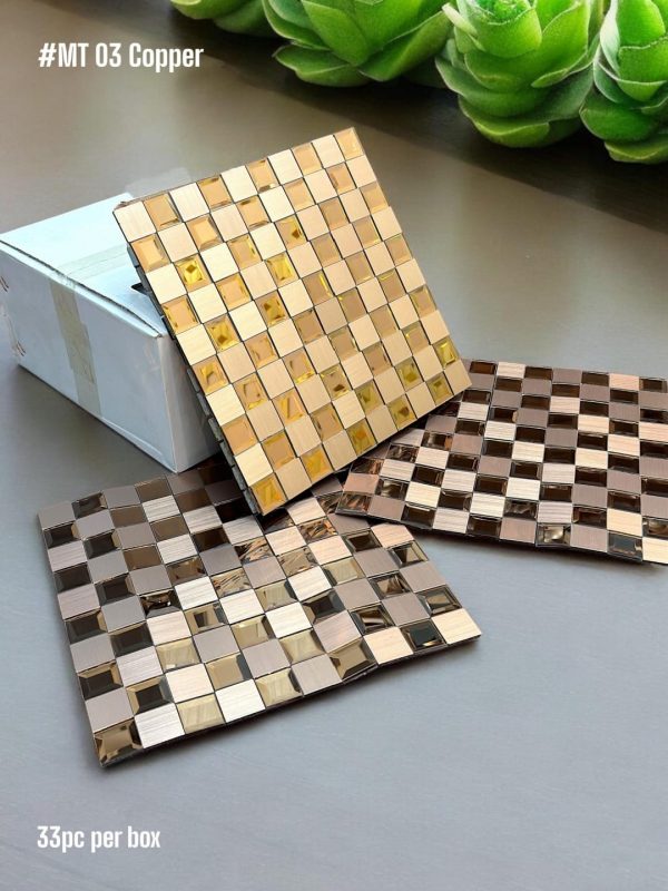 GLASS MOSAIC TILES WITH GLASS
